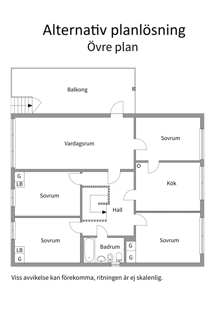 Planlösning från Störvägen 22, Till salu i Valsätra, Uppsala