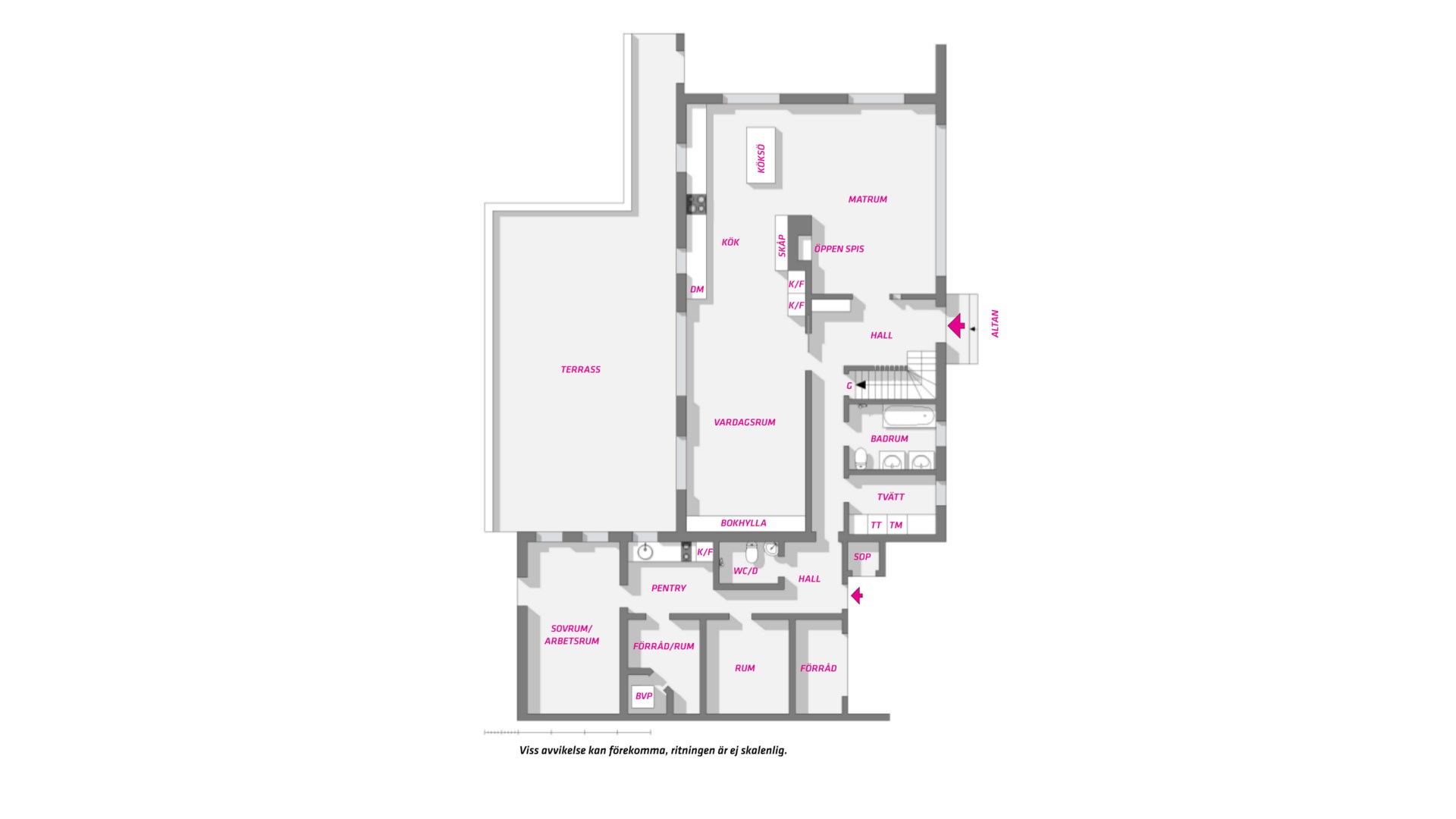 Planlösning från Svankärrsvägen 25, Såld i Sunnersta, Uppsala