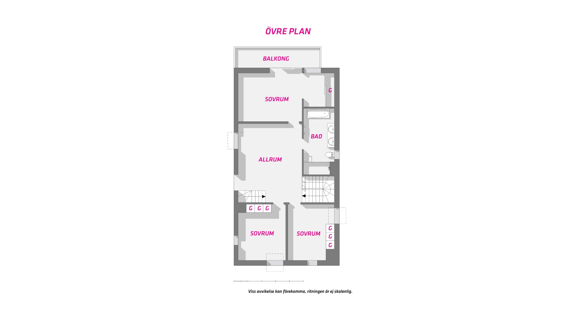 Planlösning från Stratusvägen 24, Såld i Fullerö, Uppsala