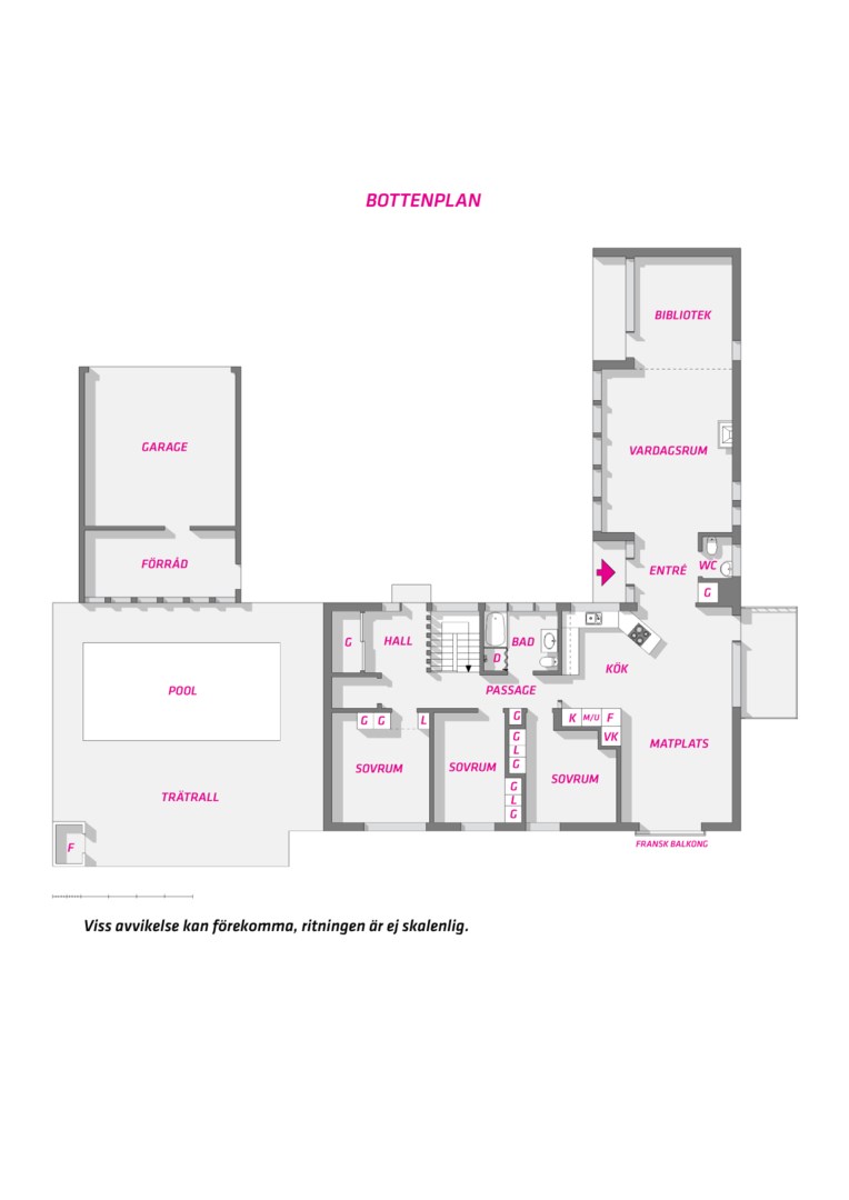Planlösning från Göktytevägen 4 A, Såld i Sunnersta, Uppsala