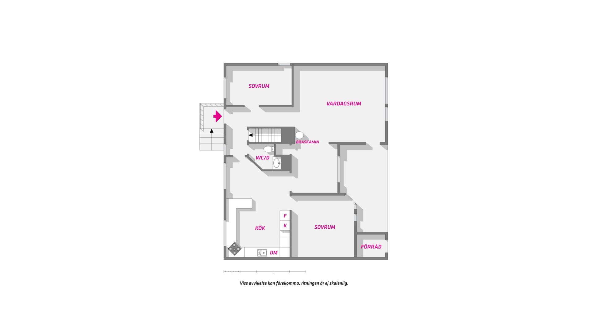 Planlösning från Kvarnbogatan  9, Såld i Kungsgärdet, Uppsala