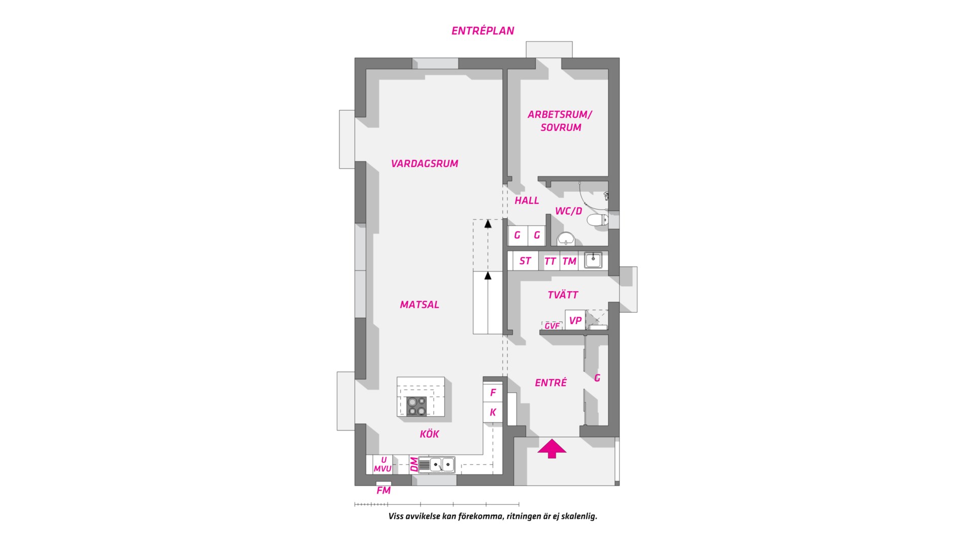 Planlösning från Alkällsvägen 36, Såld i Lindbacken, Uppsala