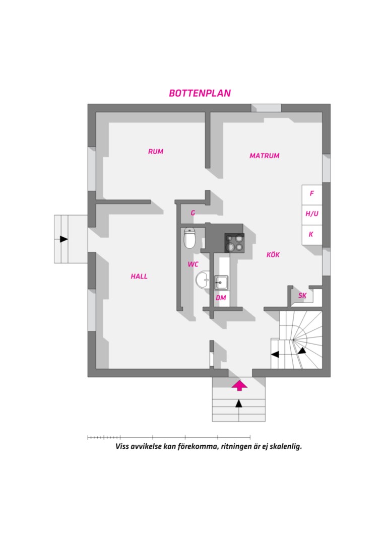 Planlösning från Enköpingsvägen 20, Såld i Örsundsbro, Enköping