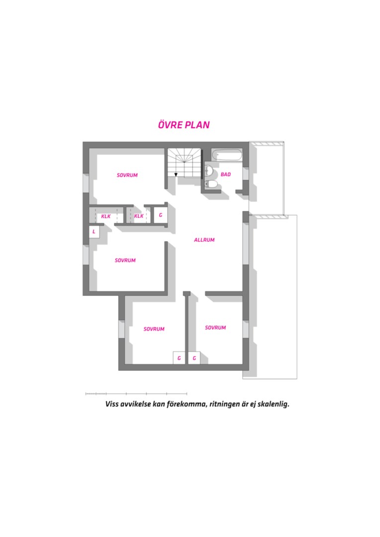 Planlösning från Sunnerstavägen 25B, Såld i Sunnersta, Uppsala