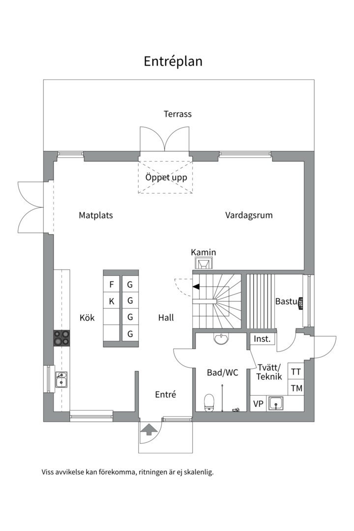 Planlösning från Rusthållarvägen 39, Såld i Näs-Focksta, Uppsala