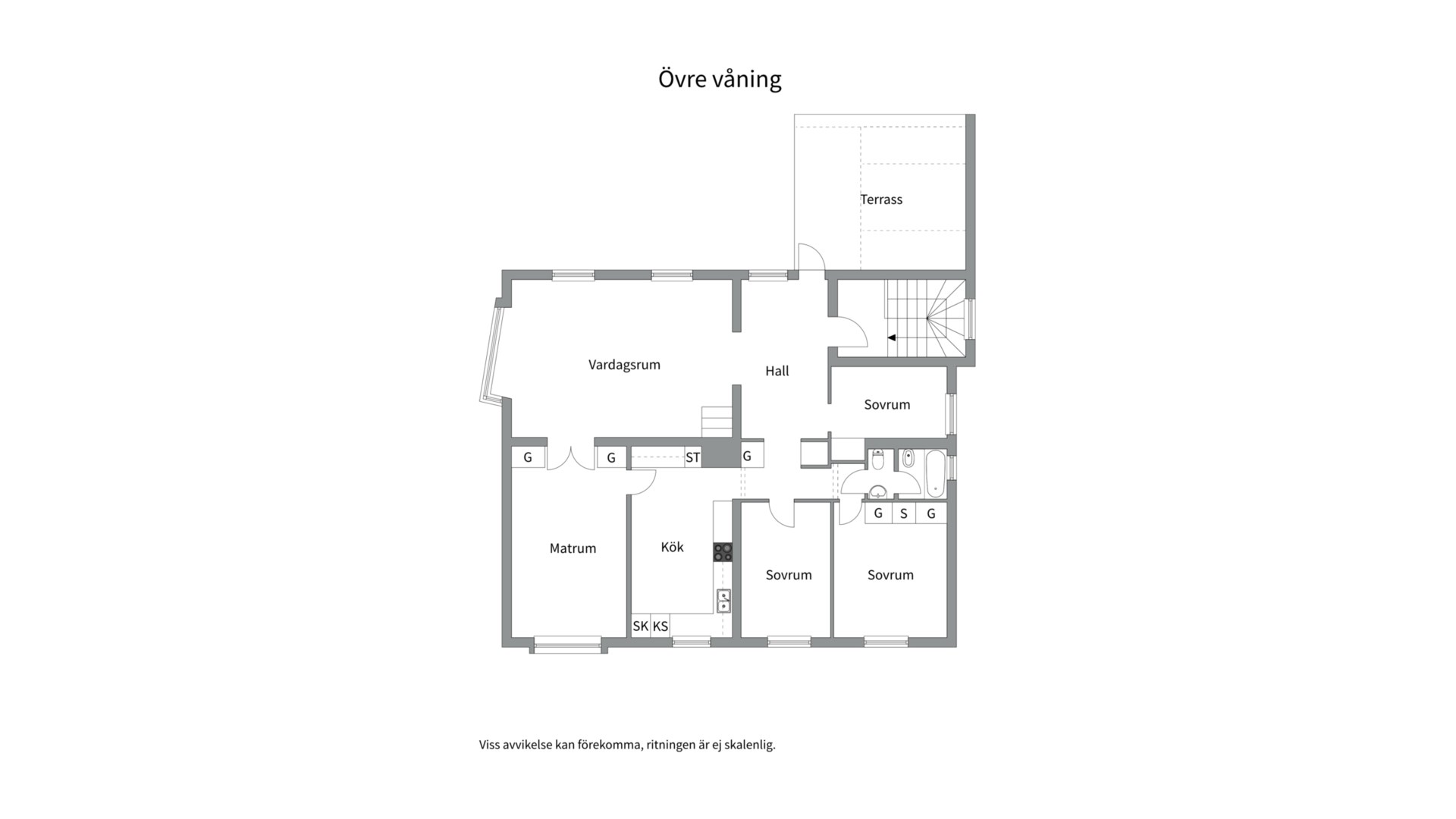 Planlösning från Norbyvägen 49, Såld i Kåbo, Uppsala