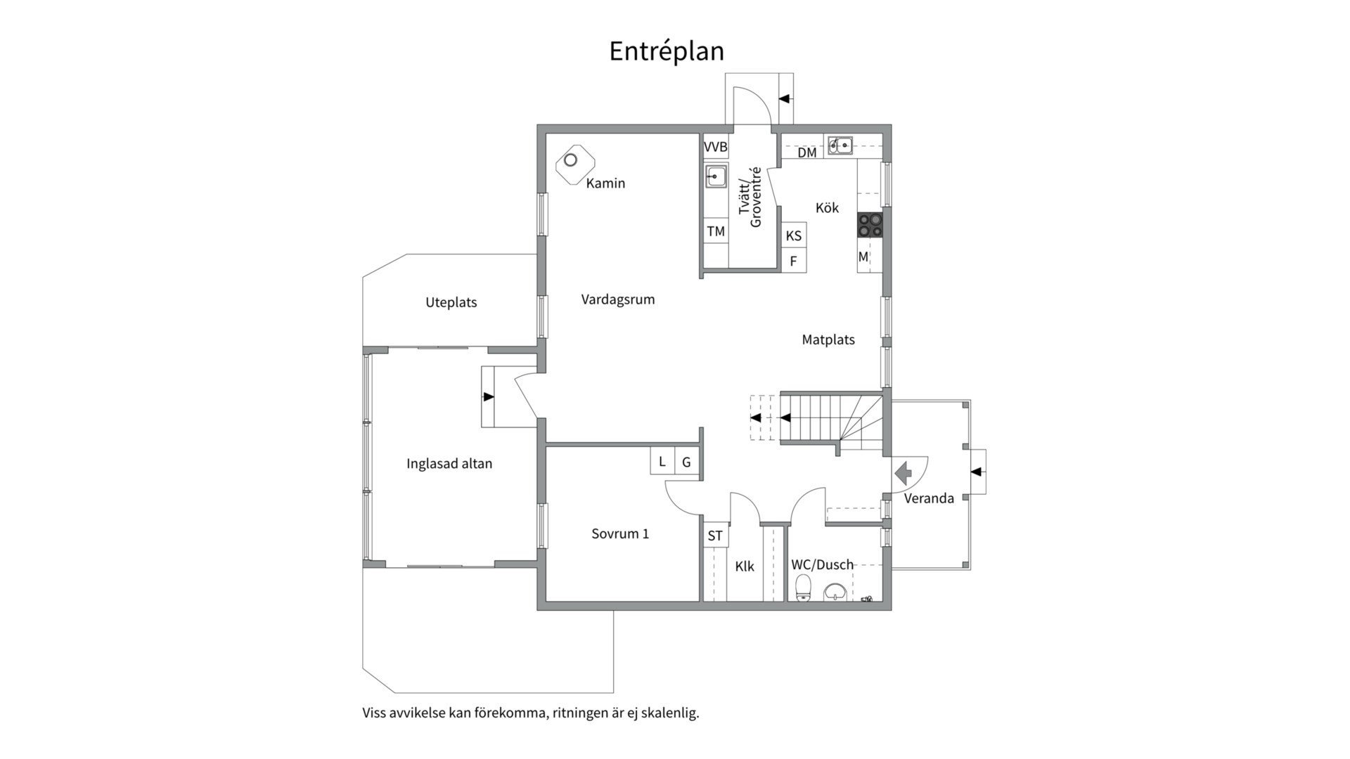 Planlösning från Orionvägen 14, Såld i Storvreta, Uppsala