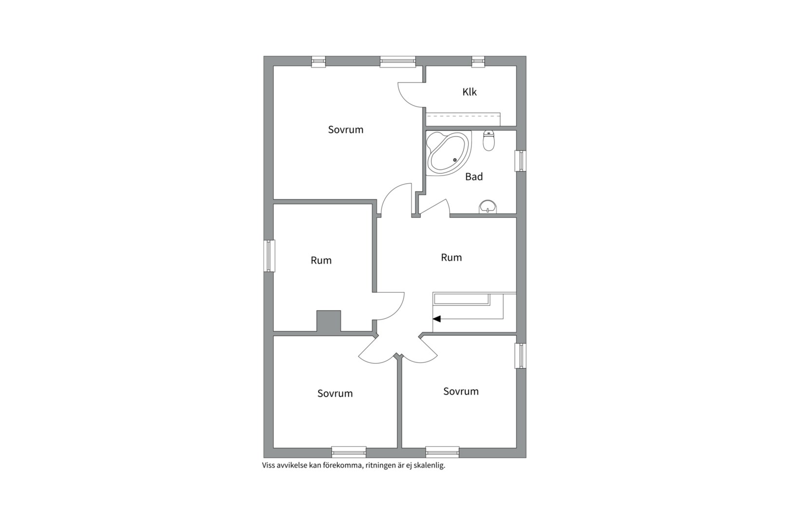 Planlösning från Ärnevi Hällkana 83, Såld i Funbo, Uppsala