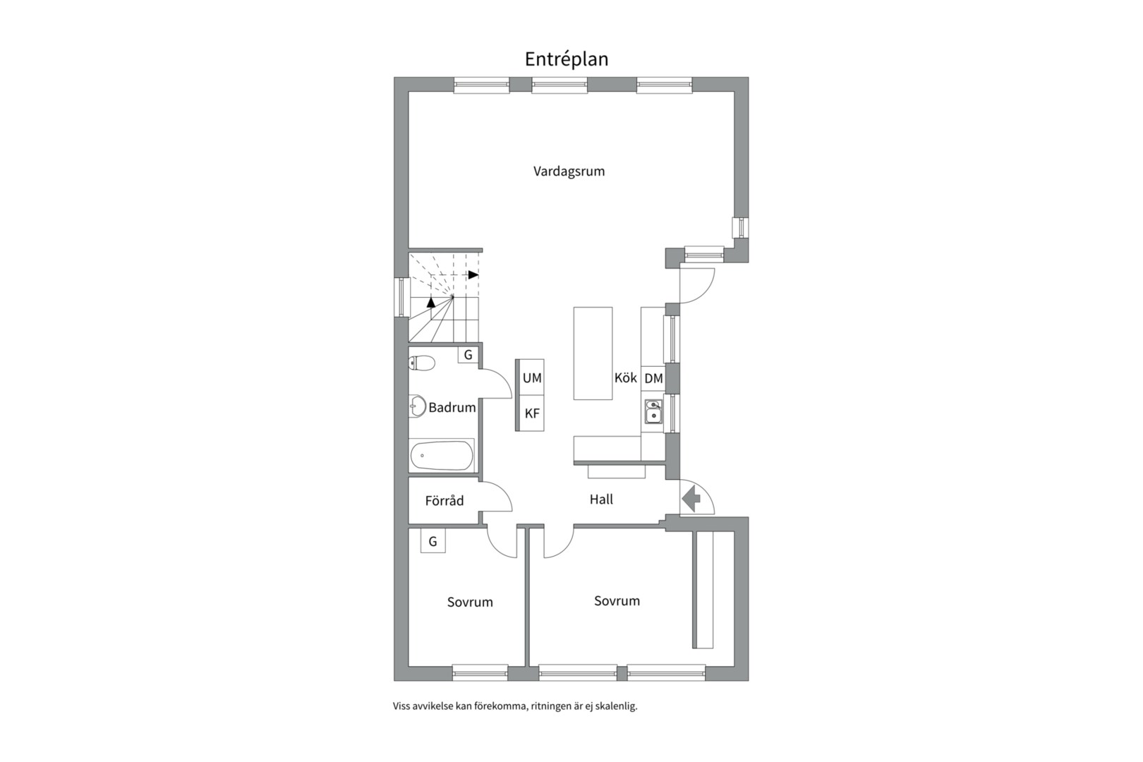 Planlösning från Svankärrsvägen 17B, Såld i Sunnersta, Uppsala