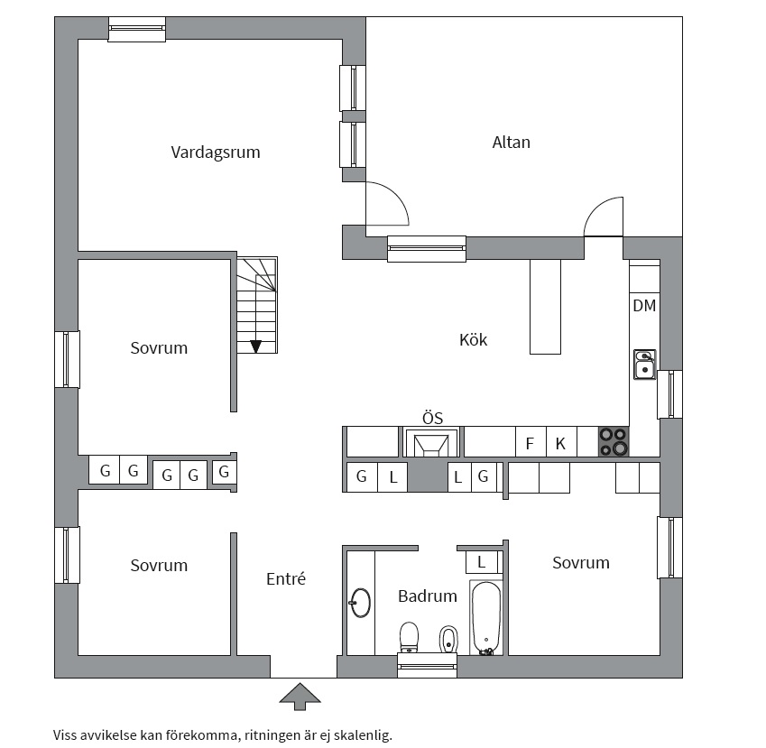 Planlösning från Granebergsvägen 53, Såld i Graneberg, Uppsala