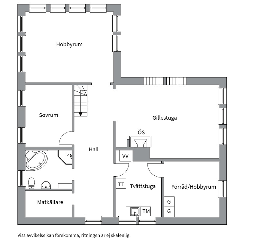 Planlösning från Granebergsvägen 53, Såld i Graneberg, Uppsala