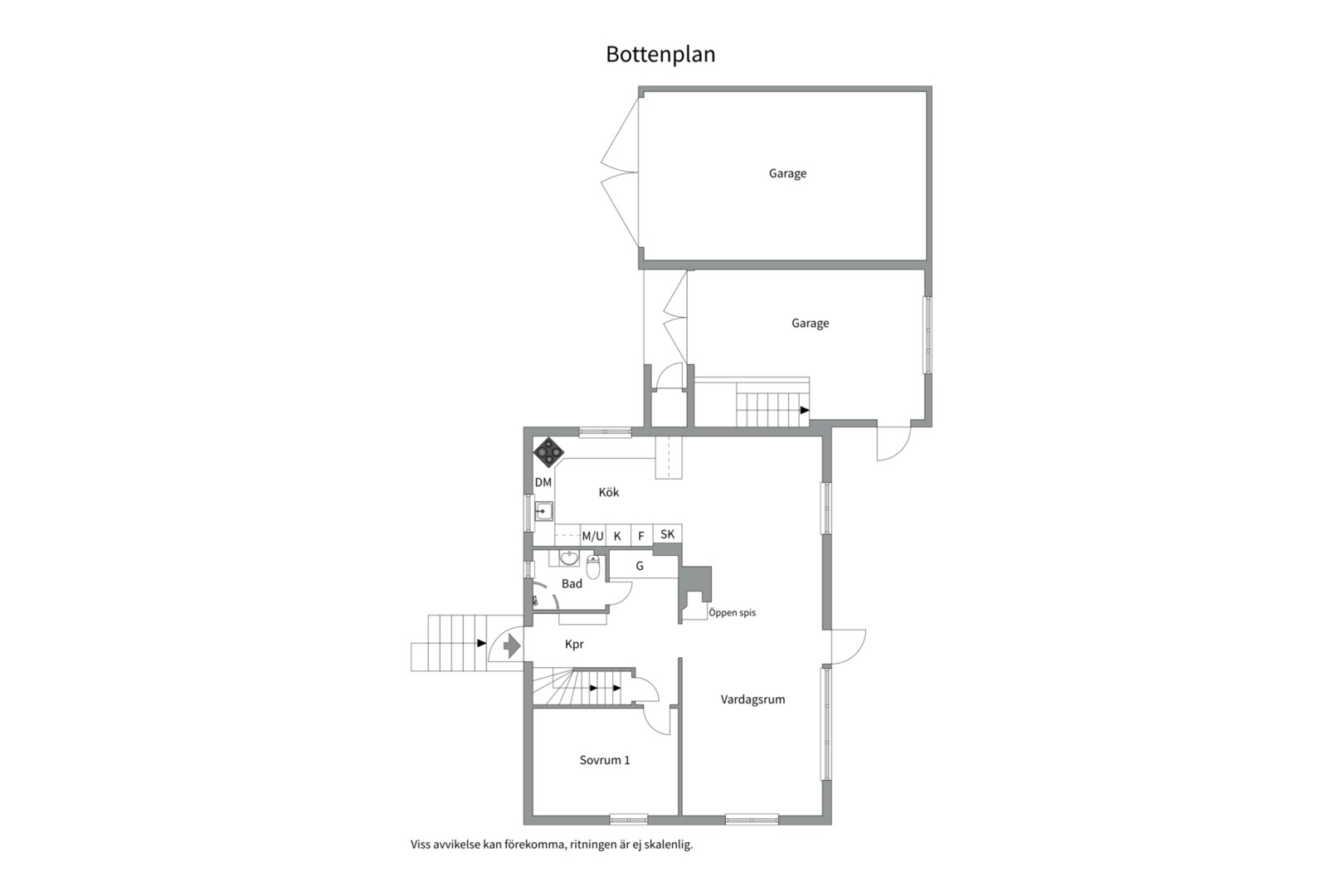 Planlösning från Södra Parkvägen 6B, Såld i Norby, Uppsala