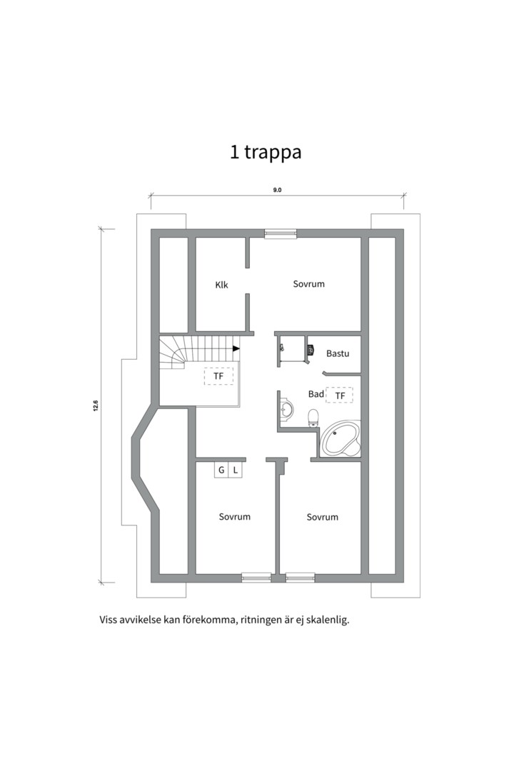 Planlösning från Konvaljegränd 4, Såld i Sunnersta, Uppsala