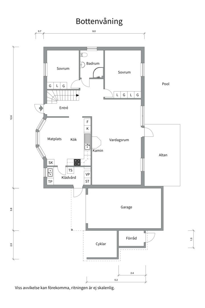 Planlösning från Konvaljegränd 4, Såld i Sunnersta, Uppsala