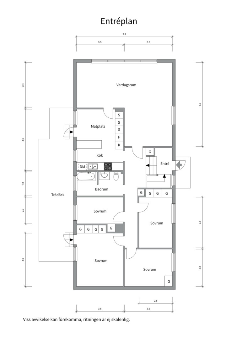Planlösning från Blåmesvägen 7A, Såld i Sunnersta, Uppsala