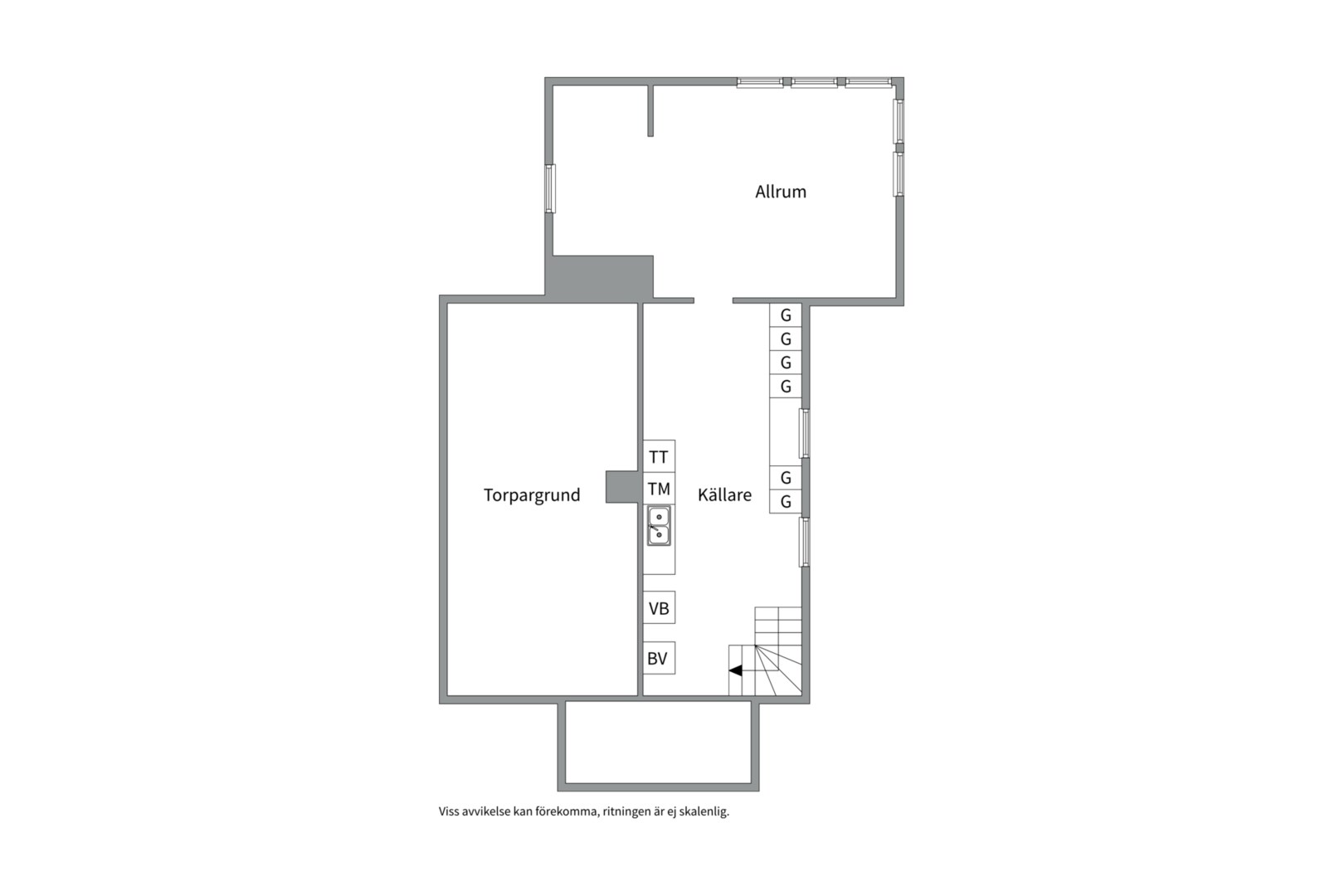 Planlösning från Brunna björkväg 5, Såld i Vänge, Uppsala