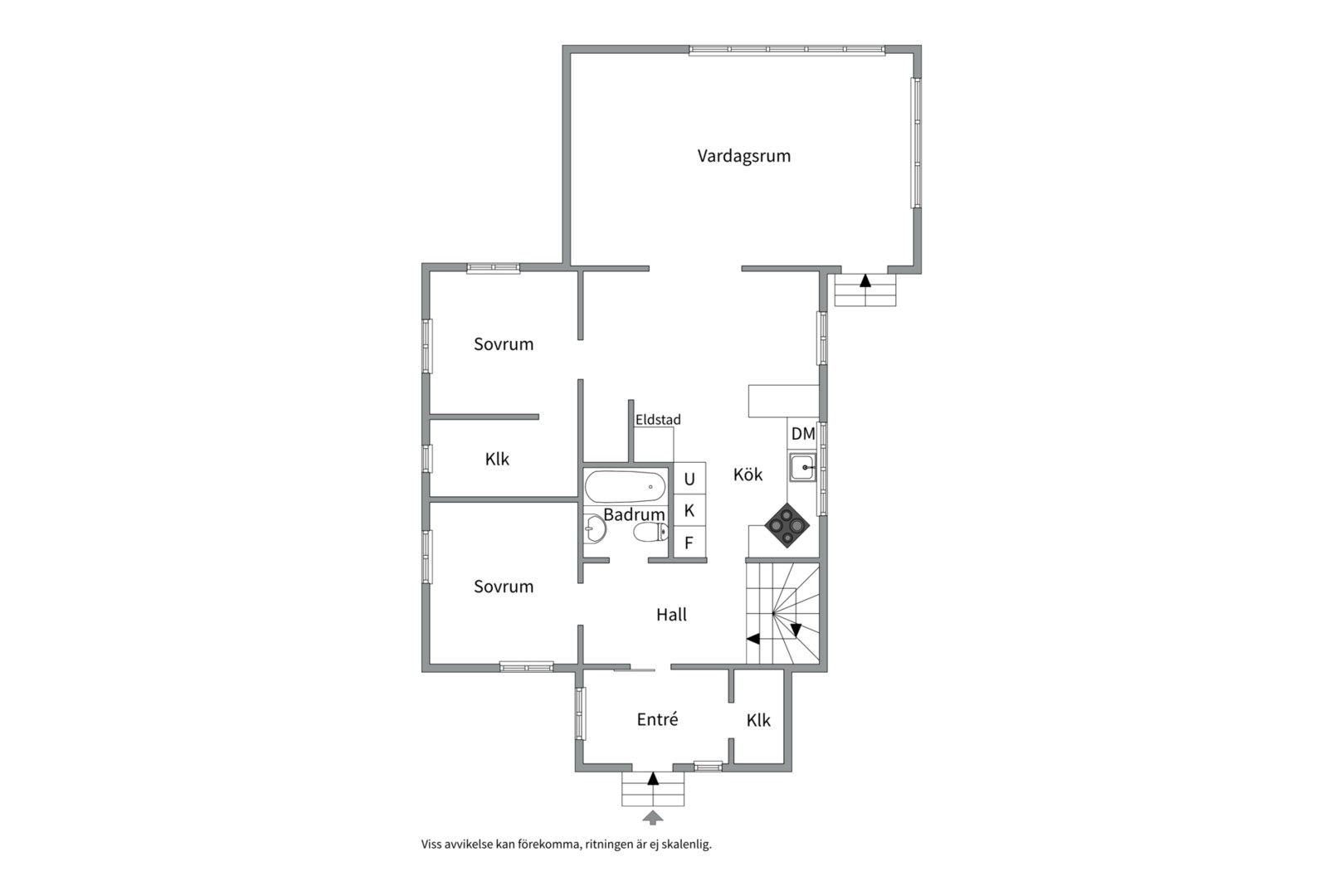 Planlösning från Brunna björkväg 5, Såld i Vänge, Uppsala