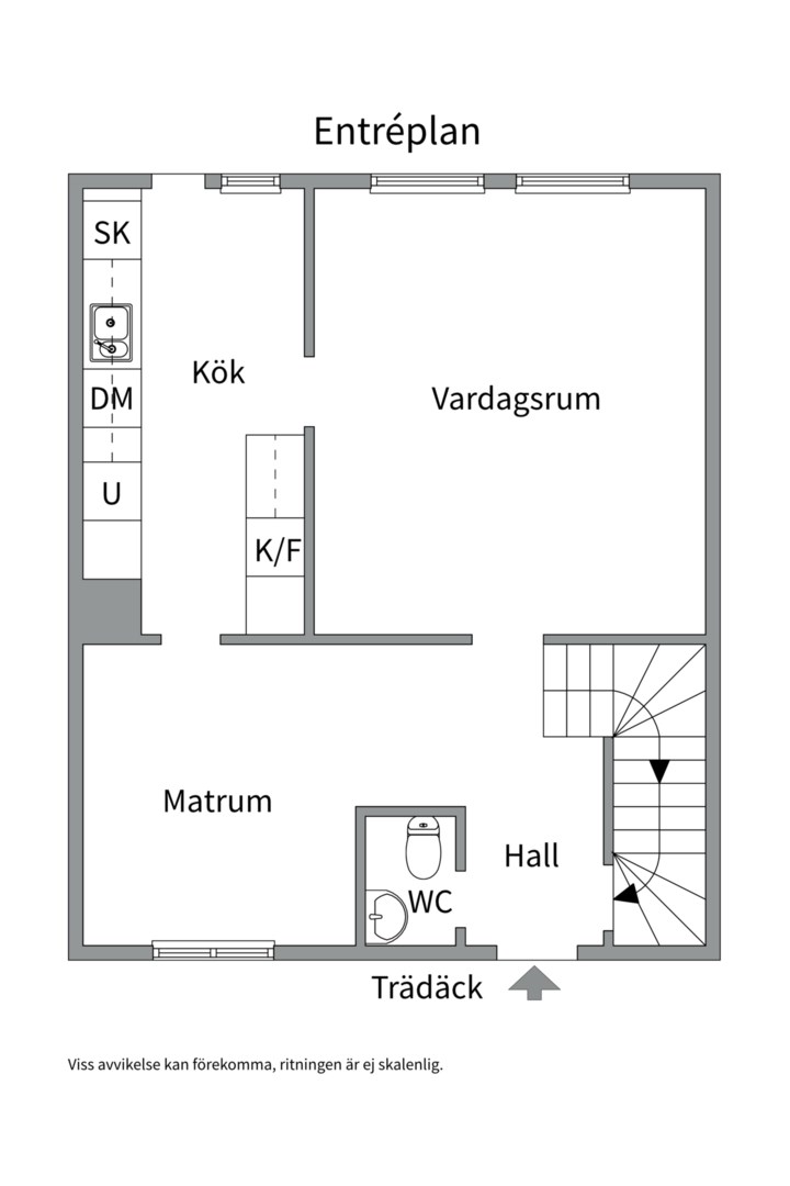 Planlösning från Korpvägen 27, Såld i Sörby, Gävle