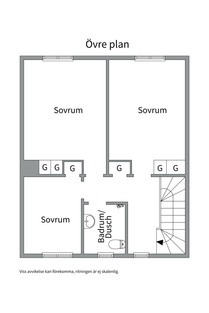 Planlösning från Korpvägen 27, Såld i Sörby, Gävle