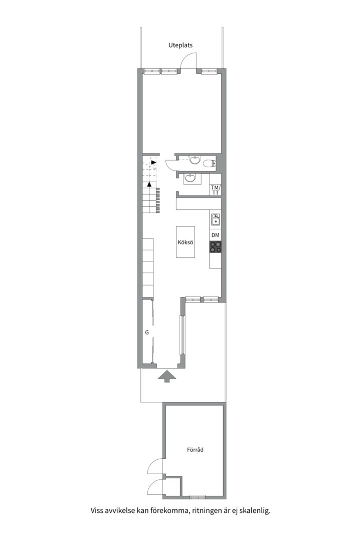 Planlösning från Handarbetsvägen 45, Såld i Nåntuna, Uppsala