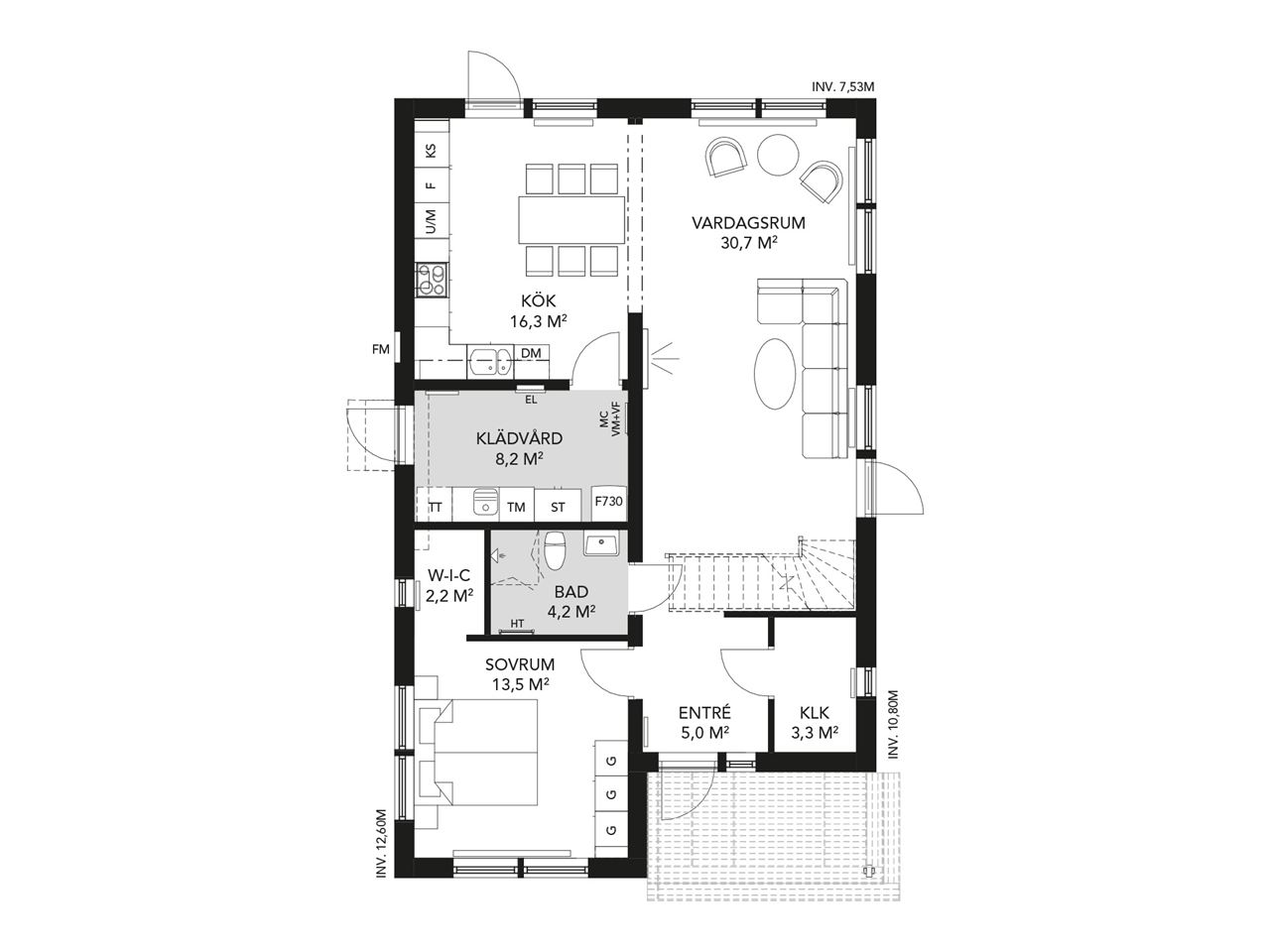Planlösning från Klyvarvägen 5, Såld i Skölsta, Uppsala