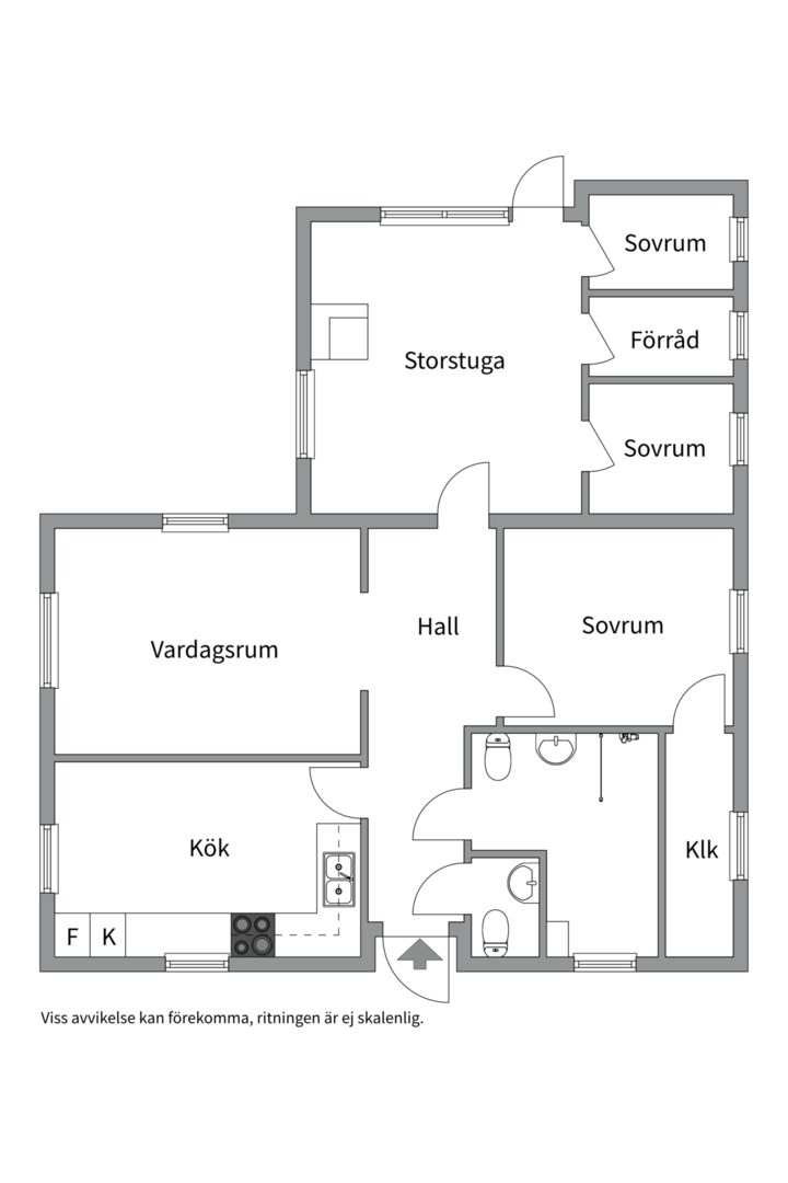 Planlösning från Lännalöt 12, Såld i Länna, Uppsala