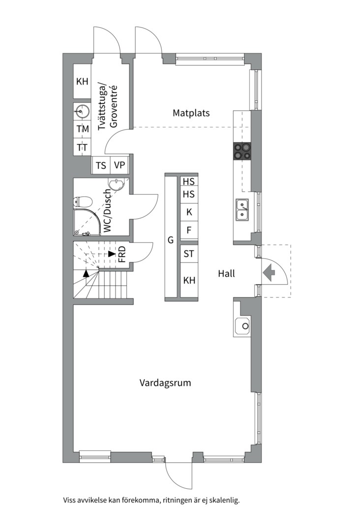 Planlösning från Rotetorpsvägen 13, Såld i Lindbacken, Uppsala