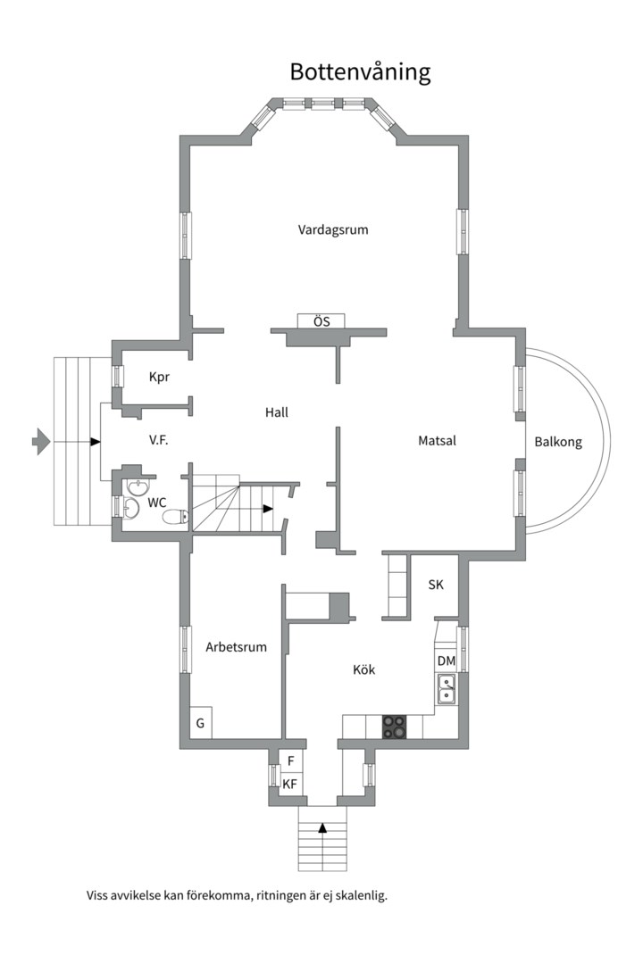 Planlösning från Vreta strandväg 16, Såld i Ytternäs/Vreta, Uppsala