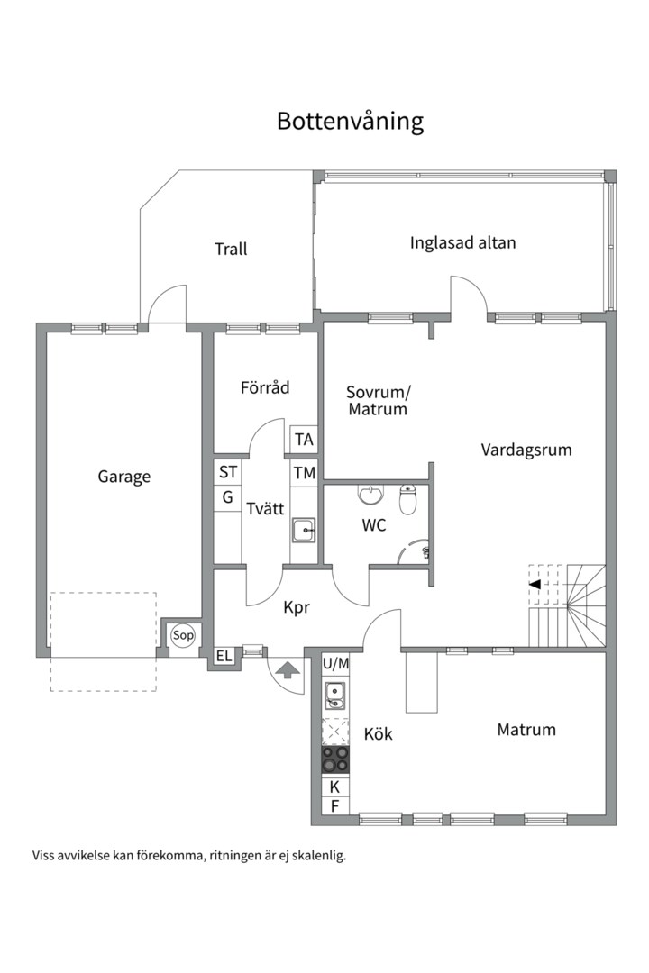Planlösning från Vintergatsvägen 29, Såld i Storvreta, Uppsala