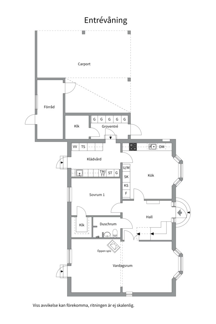 Planlösning från Vretavägen 23A, Såld i Vreta, Uppsala