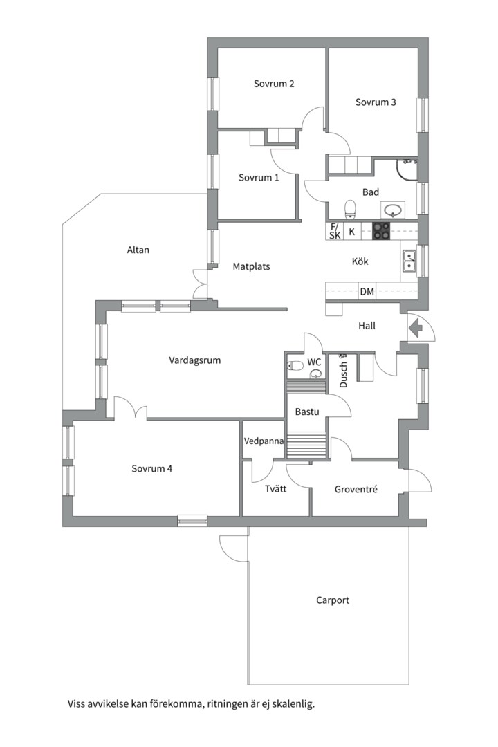 Planlösning från Fröslundaby 14, Såld i Örsundsbro, Enköping