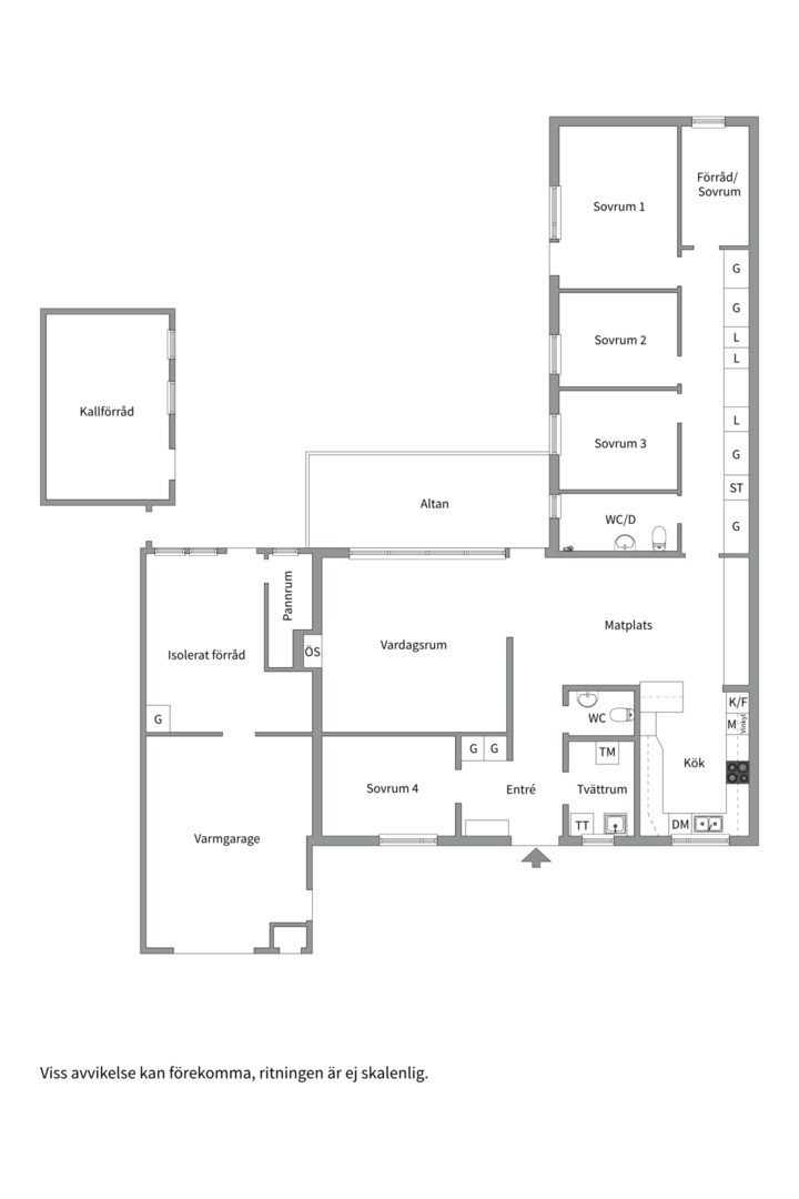 Planlösning från Nämndemansvägen 30, Såld i Nåntuna, Uppsala