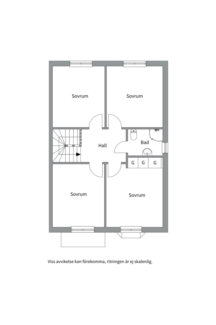 Planlösning från Enstigen 8, Såld i Vänge, Uppsala
