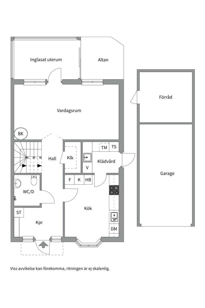 Planlösning från Enstigen 8, Såld i Vänge, Uppsala