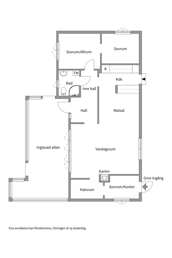 Planlösning från Blå vägen 69, Såld i Björklinge, Uppsala