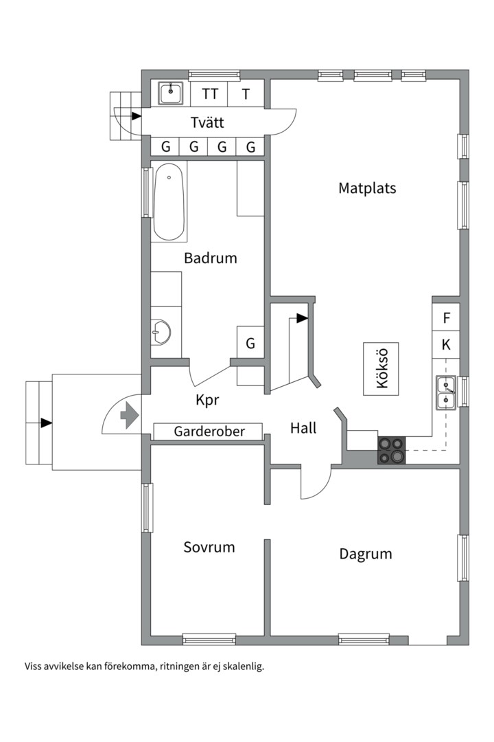 Planlösning från Balders väg 5A, Såld i Gamla Uppsala, Uppsala