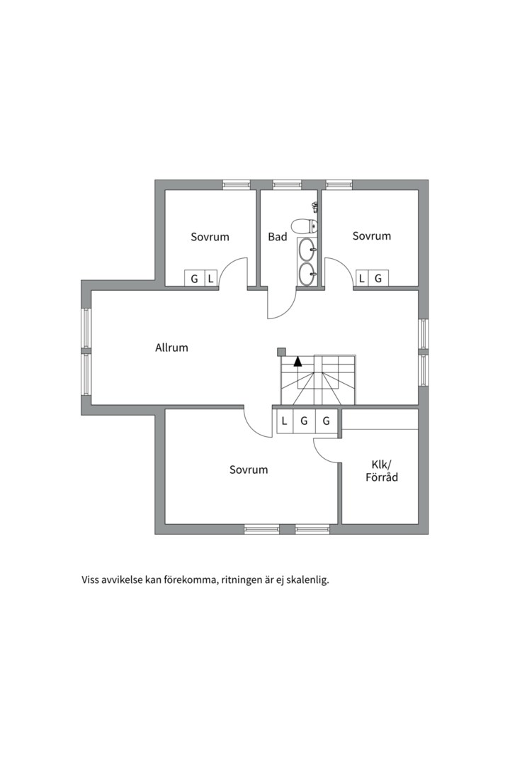 Planlösning från Södra Parkvägen 21, Såld i Norby, Uppsala