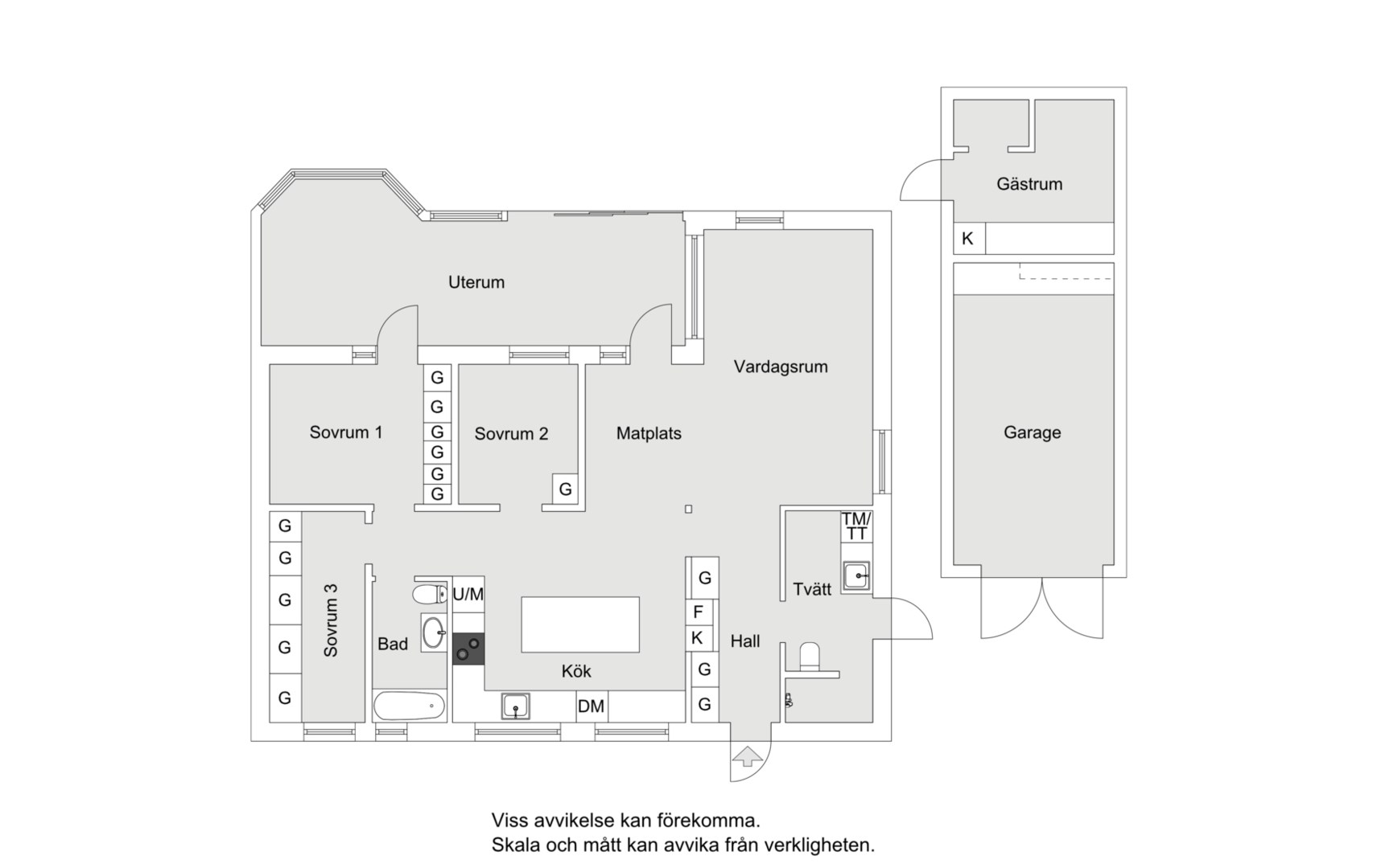 Planlösning från Kalvövägen 24, Såld i Krokhöjden, Nacka