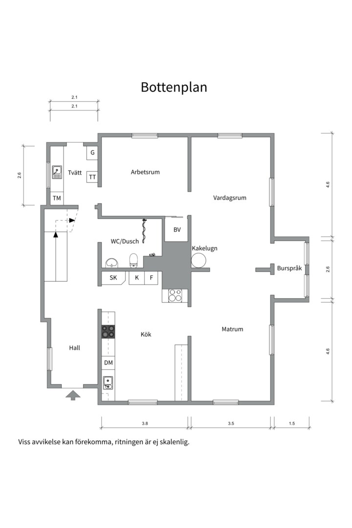 Planlösning från Rådmansgatan 27, Såld i Östhammar, Östhammar