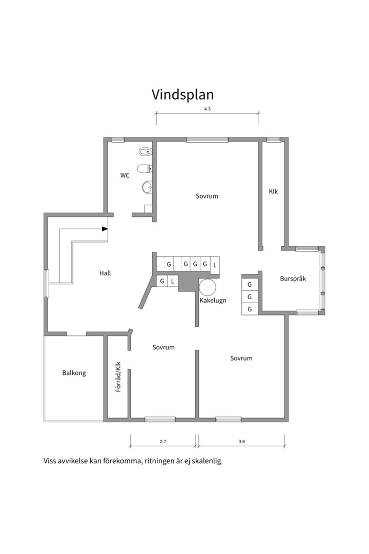 Planlösning från Rådmansgatan 27, Såld i Östhammar, Östhammar