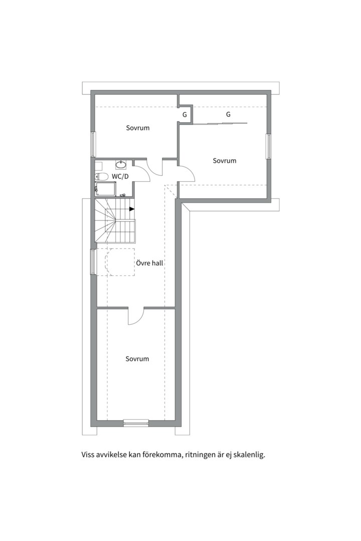 Planlösning från Lärarvägen 25, Såld i Vänge, Uppsala