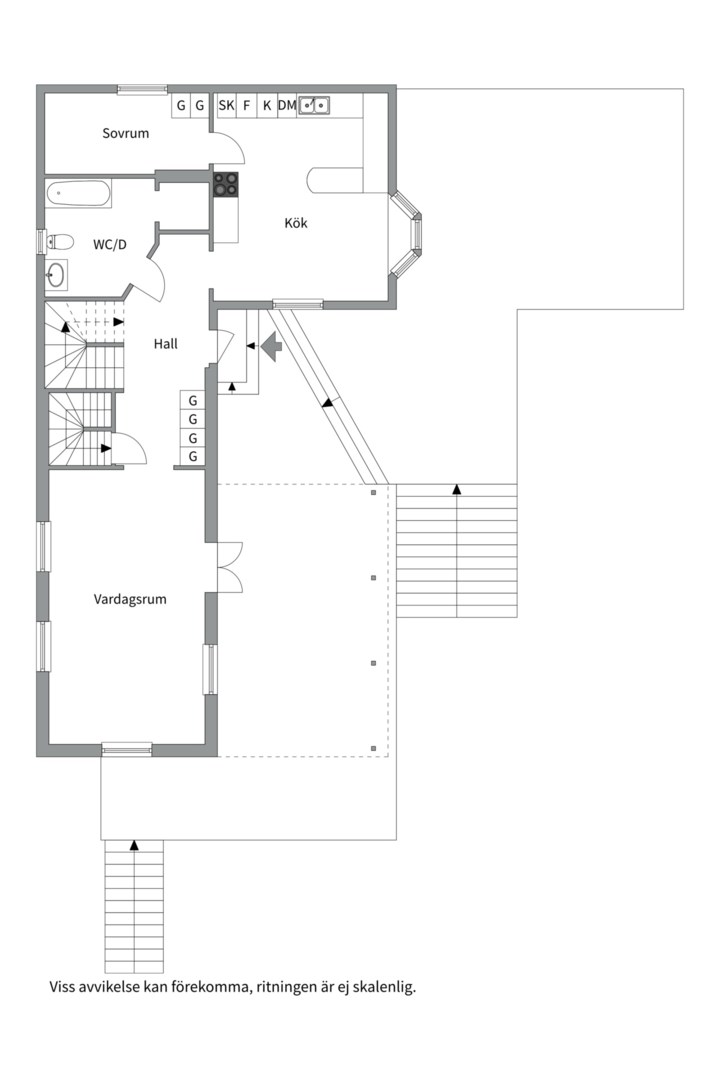 Planlösning från Lärarvägen 25, Såld i Vänge, Uppsala