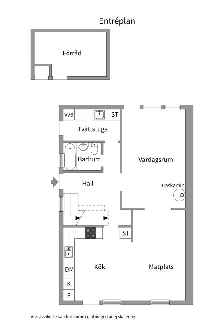Planlösning från Skymningsvägen 14, Till salu i Storvreta, Uppsala