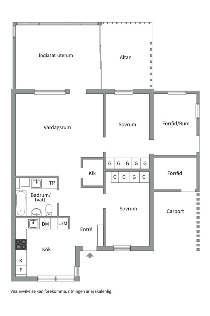 Planlösning från Herrhagsvägen 338, Såld i Herrhagen, Uppsala