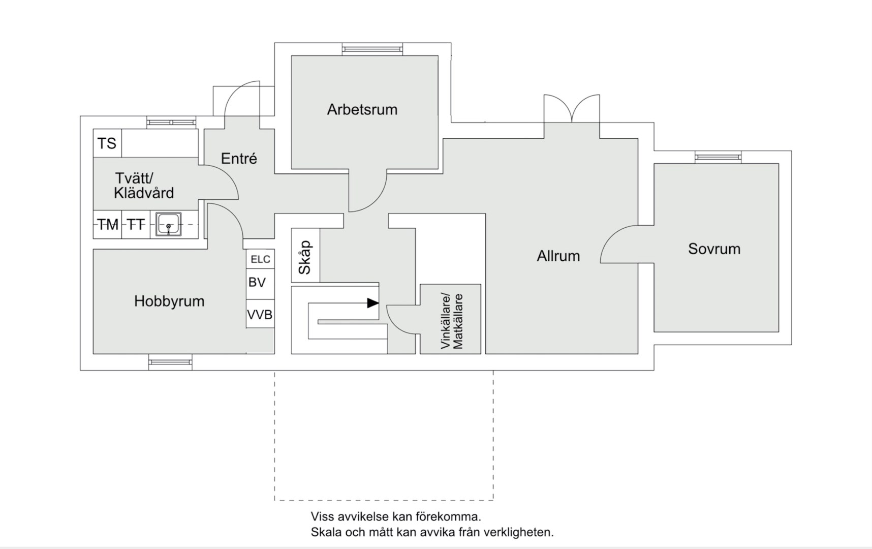 Planlösning från Drottningvägen 10, Såld i Kummelnäs, Nacka