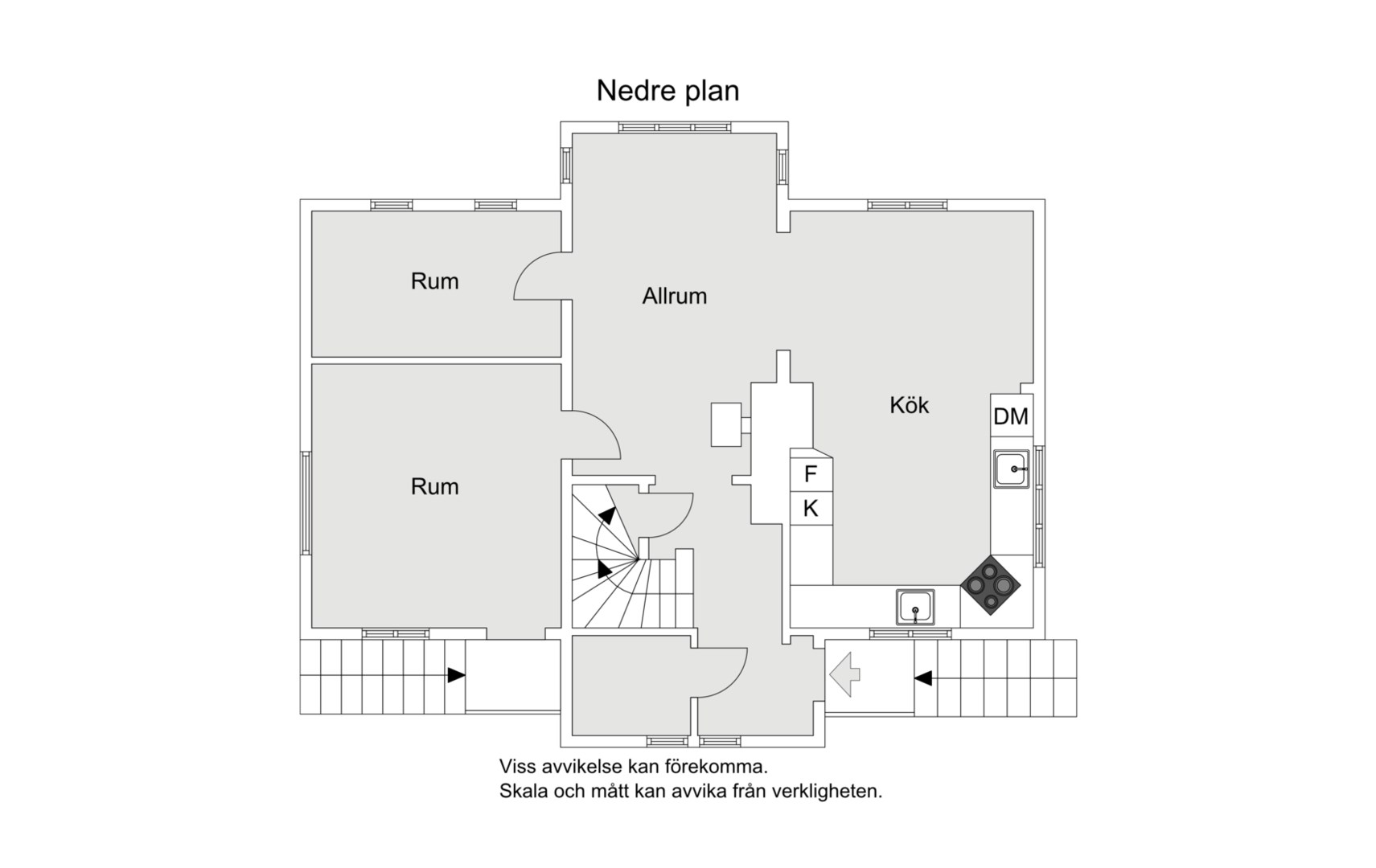 Planlösning från Svanevitsvägen 1, Såld i Skuru, Nacka