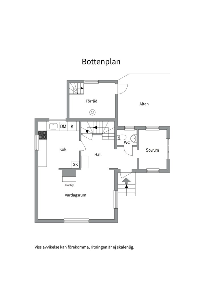 Planlösning från Brunna björkväg 1B, Såld i Vänge, Uppsala