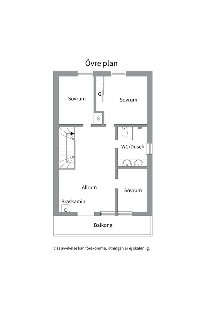 Planlösning från Källvägen 10, Såld i Norra Lännersta, Nacka