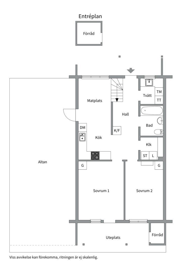 Planlösning från Björkholmsvägen 84, Såld i Östra Orminge, Nacka