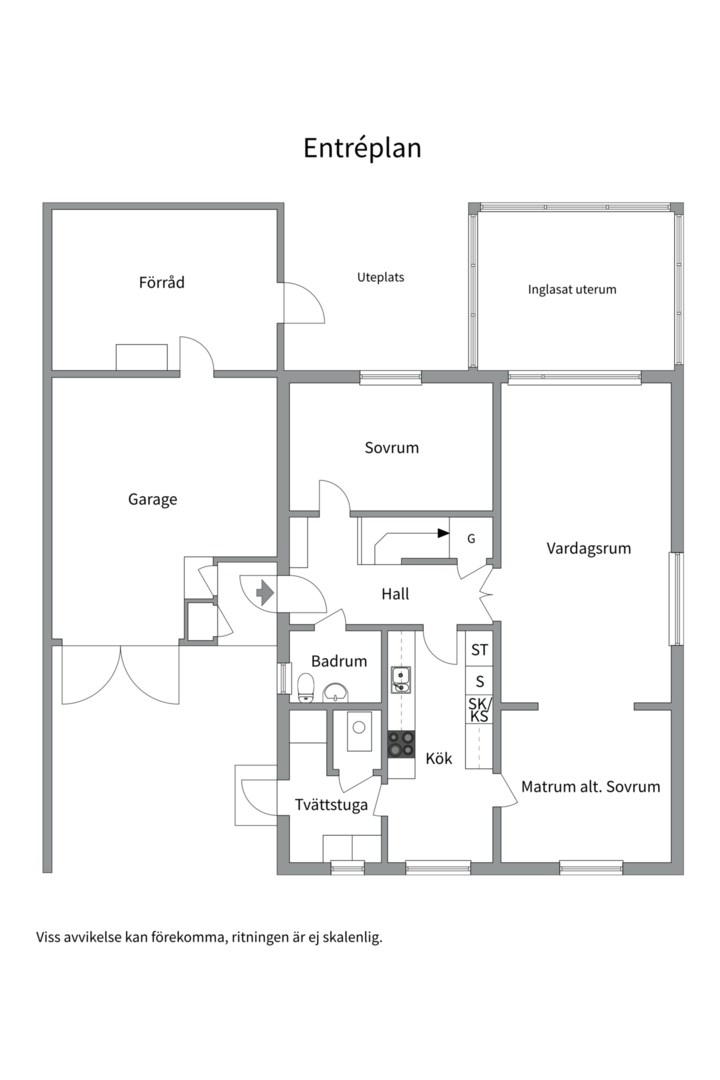 Planlösning från Gavelvägen 18, Såld i Storvreta, Uppsala